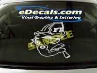  CRT308 Firefighter Chick Cartoon Decal
