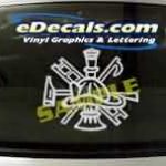 CRT312 Firefighter Tools Cartoon Decal