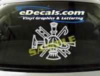 CRT312 Firefighter Tools Cartoon Decal