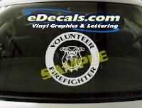  CRT323 Volunteer Firefighter Cartoon Decal