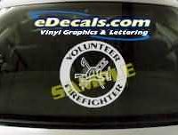  CRT324 Volunteer Firefighter Cartoon Decal