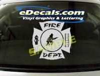  CRT327 Volunteer Firefighter Cartoon Decal