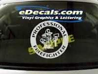  CRT328 Volunteer Firefighter Cartoon Decal