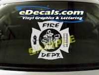 CRT329 Volunteer Firefighter Cartoon Decal