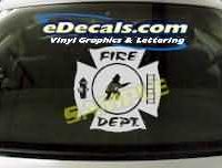  CRT330 Volunteer Firefighter Cartoon Decal