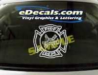  CRT333 Volunteer Firefighter Cartoon Decal
