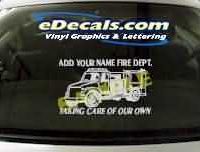 CRT335 Volunteer Firefighter Cartoon Decal
