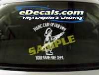 CRT337 Volunteer Firefighter Cartoon Decal