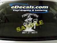  CRT339 Volunteer Firefighter Cartoon Decal