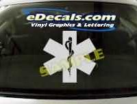  CRT347 Ambulance Shield Firefighter Cartoon Decal