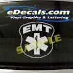 CRT349 EMT Shield Firefighter Cartoon Decal