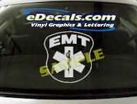  CRT349 EMT Shield Firefighter Cartoon Decal