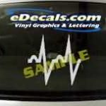 CRT351 Heartbeat Vital Signs Firefighter Cartoon Decal