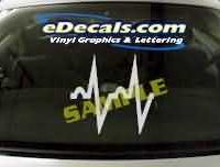  CRT351 Heartbeat Vital Signs Firefighter Cartoon Decal