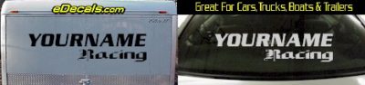 Custom322 Custom YOURNAMEHERE Racing Decal
