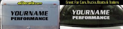 Custom337 Custom YOURNAMEHERE Performance Decal