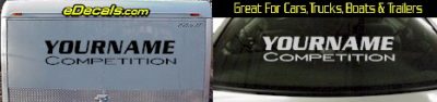 Custom345 Custom YOURNAMEHERE Competition Decal