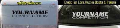 Custom346 Custom YOURNAMEHERE Competition Decal