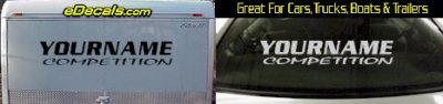 Custom348 Custom YOURNAMEHERE Competition Decal