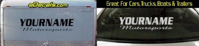 Custom376 Custom YOURNAMEHERE Motorsports Decal