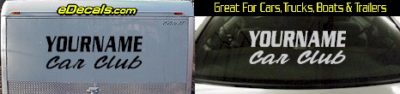 Custom422 Custom YOURNAMEHERE Car Club Decal