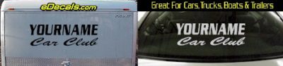 Custom423 Custom YOURNAMEHERE Car Club Decal