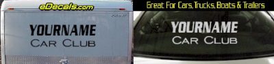 Custom425 Custom YOURNAMEHERE Car Club Decal