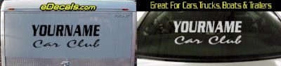 Custom427 Custom YOURNAMEHERE Car Club Decal