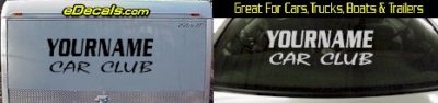Custom428 Custom YOURNAMEHERE Car Club Decal