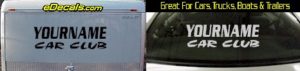 Custom429 Custom YOURNAMEHERE Car Club Decal