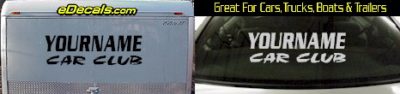 Custom429 Custom YOURNAMEHERE Car Club Decal