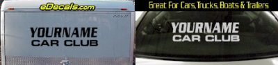 Custom430 Custom YOURNAMEHERE Car Club Decal