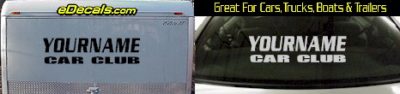 Custom433 Custom YOURNAMEHERE Car Club Decal