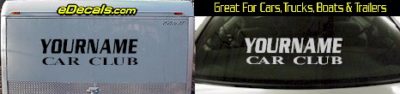 Custom435 Custom YOURNAMEHERE Car Club Decal