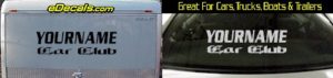 Custom437 Custom YOURNAMEHERE Car Club Decal