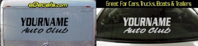 Custom438 Custom YOURNAMEHERE Auto Club Decal