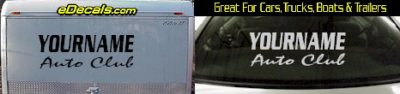 Custom443 Custom YOURNAMEHERE Auto Club Decal