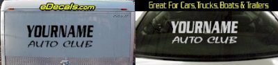 Custom444 Custom YOURNAMEHERE Auto Club Decal