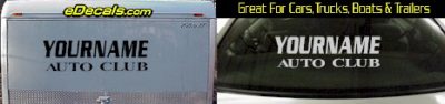 Custom451 Custom YOURNAMEHERE Auto Club Decal