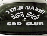Custom738 Custom YOURNAMEHERE Car Club Decal 