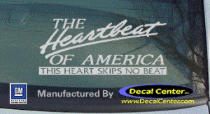 DC05026 Chevrolet Heartbeat of America This Heart Skips No Beat Decal Decal