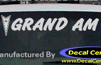 DC07192 Pontiac Grand Am Decal w/Arrowhead 