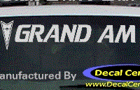 DC07194 Pontiac Grand Am Decal w/Arrowhead 