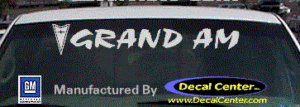 DC07204 Pontiac Grand Am Decal w/Arrowhead