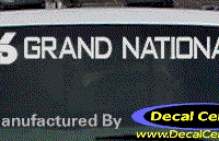 DC08285 Buick Grand National Decal w/6 Symbol 
