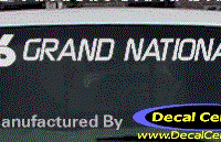 DC08286 Buick Grand National Decal w/6 Symbol 