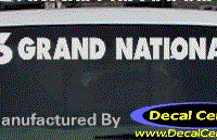 DC08288 Buick Grand National Decal w/6 Symbol 