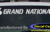 DC08295 Buick Grand National Decal w/6 Symbol 