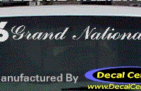DC08296 Buick Grand National Decal w/6 Symbol 