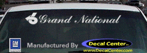 DC08296 Buick Grand National Decal w/6 Symbol